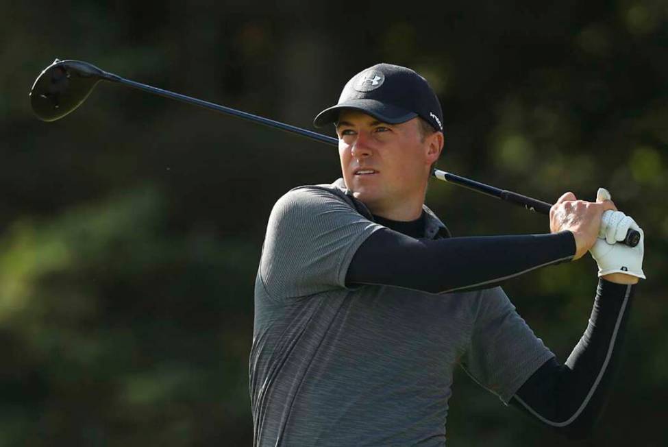 Jordan Spieth of the United States plays his tee shot on the 5th hole during the second round o ...