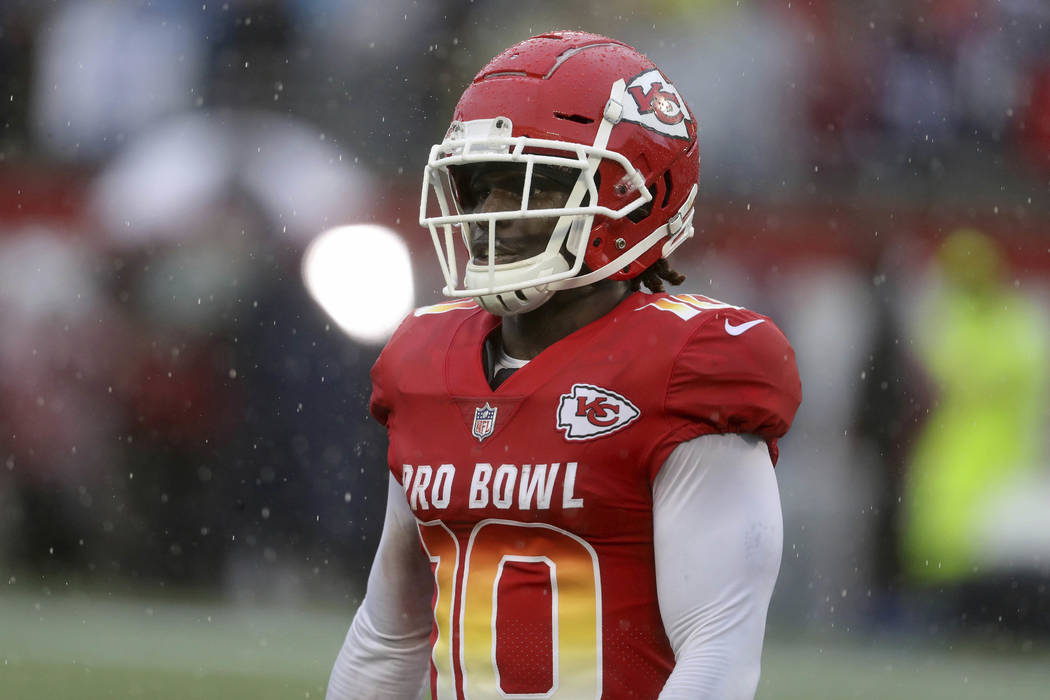 AFC wide receiver Tyreek Hill #10 in action against the NFC during the NFL Pro Bowl football ga ...