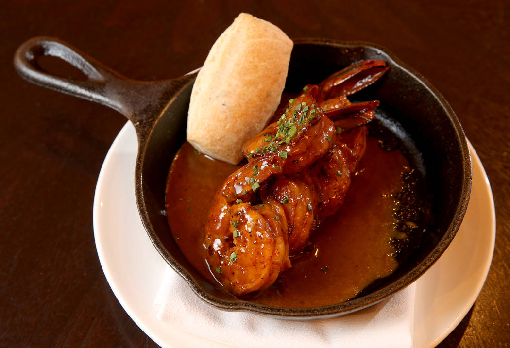 Emeril's BBQ Shrimp at Delmonico Steakhouse at The Venetian in Las Vegas Monday, July 22, 2019. ...