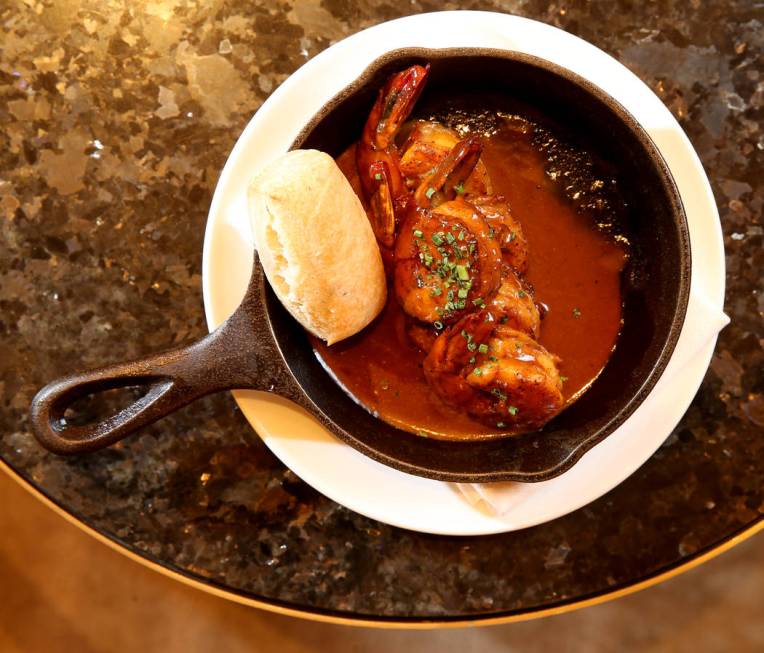 Emeril's BBQ Shrimp at Delmonico Steakhouse at The Venetian in Las Vegas Monday, July 22, 2019. ...