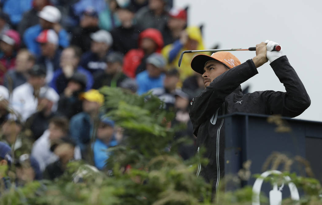 Rickie Fowler of the United States play his tee shot on the 3rd during the final round of the B ...