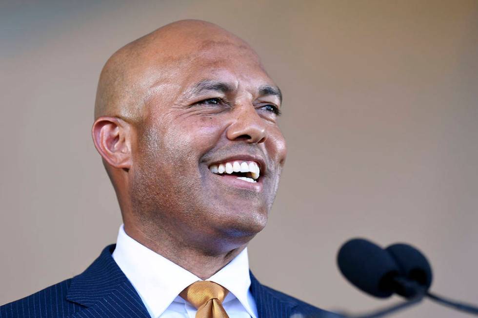 Former New York Yankees pitcher and National Baseball Hall of Fame inductee Mariano Rivera spea ...