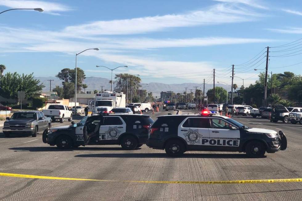 Metropolitan Police Department vehicles at a barricade situation in the 5400 block of South Mar ...