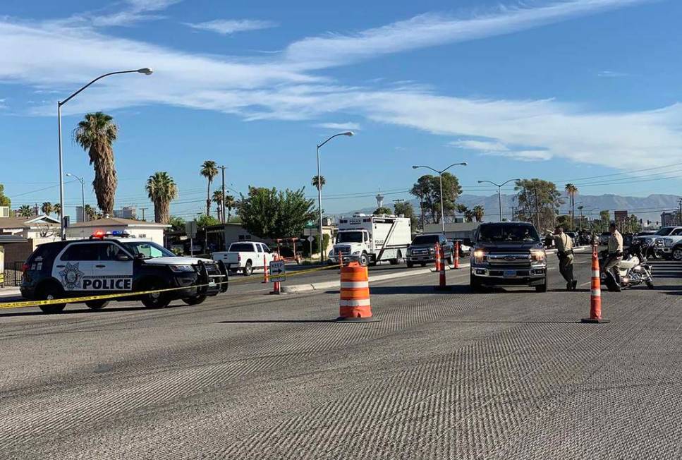 Metropolitan Police Department vehicles at a barricade situation in the 5400 block of South Mar ...