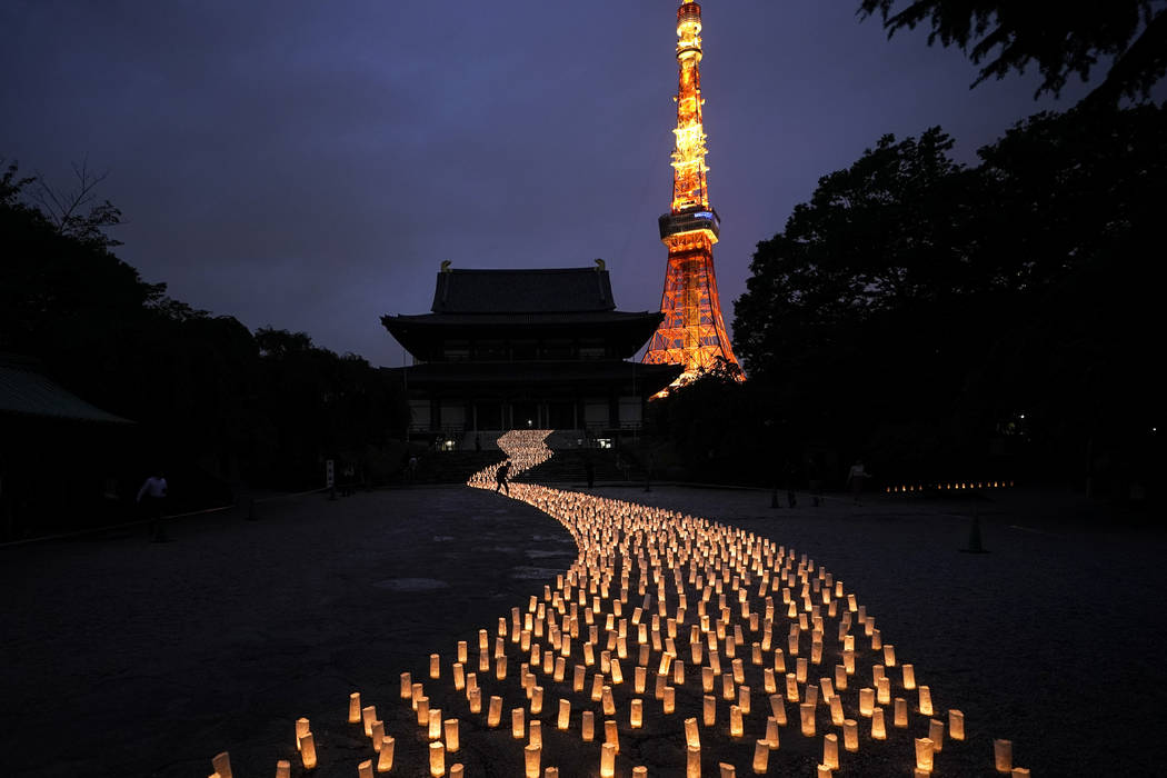 Thousands of candles are arranged in the shape of the Milky Way to celebrate Tanabata, a Japane ...