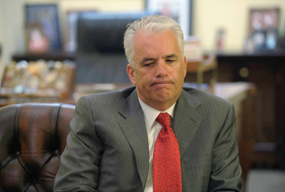 Former U.S. Sen. John Ensign, R-Nev., is shown during an interview in his office in the Russell ...