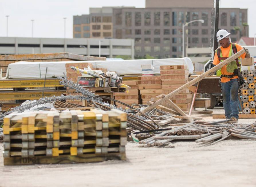 Construction continues on the MSG Sphere at The Venetian on Tuesday, July 23, 2019, in Las Vega ...