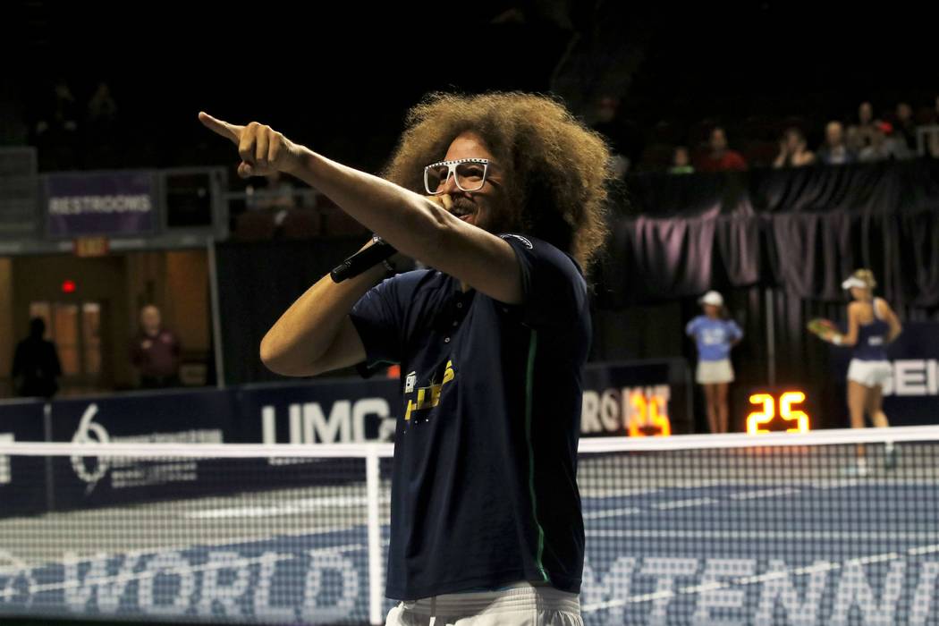 Redfoo is shown at the Vegas Rollers-New York Empire match at Orleans Arena on Tuesday, July 23 ...