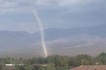 A dust devil was captured on video on Wednesday, July 24, 2019, in Pahrump. (Lee Smith)