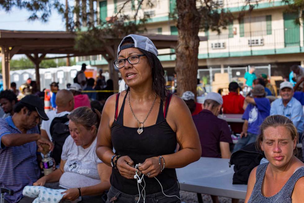 Romi Ortiz speaks to the Review-Journal about her experience being homeless at the Courtyard Ho ...