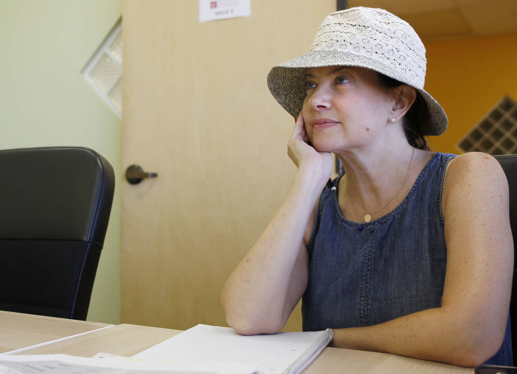 Jennifer Hoffman partakes in an intermediate French class at the Alliance Francaise de Las Vega ...