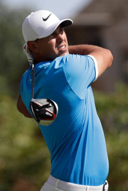 Brooks Koepka hits off the 16th tee during the final round of the World Golf Championships-FedE ...