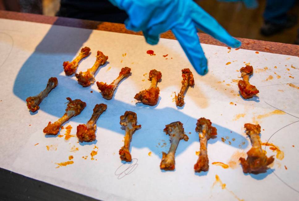 Judge Angel Ravenell counts eaten wings as PT's Ranch hosts a $4,000 wing-eating challenge on S ...