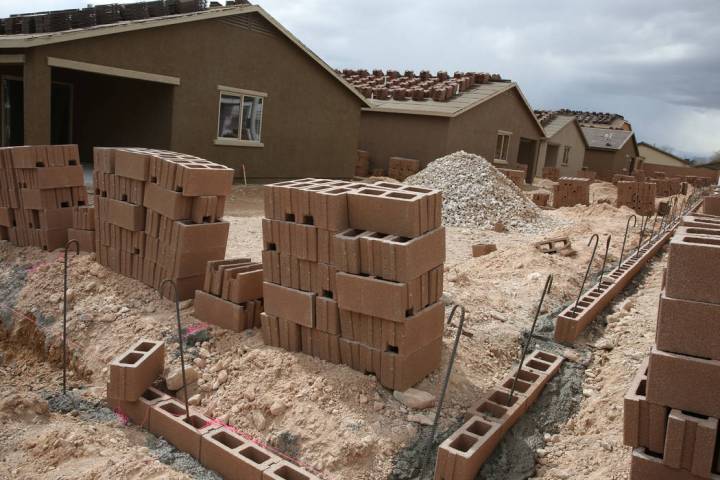 The new construction site of LGI Homes at the Intersection of East Lake Mead Boulevard and Doll ...