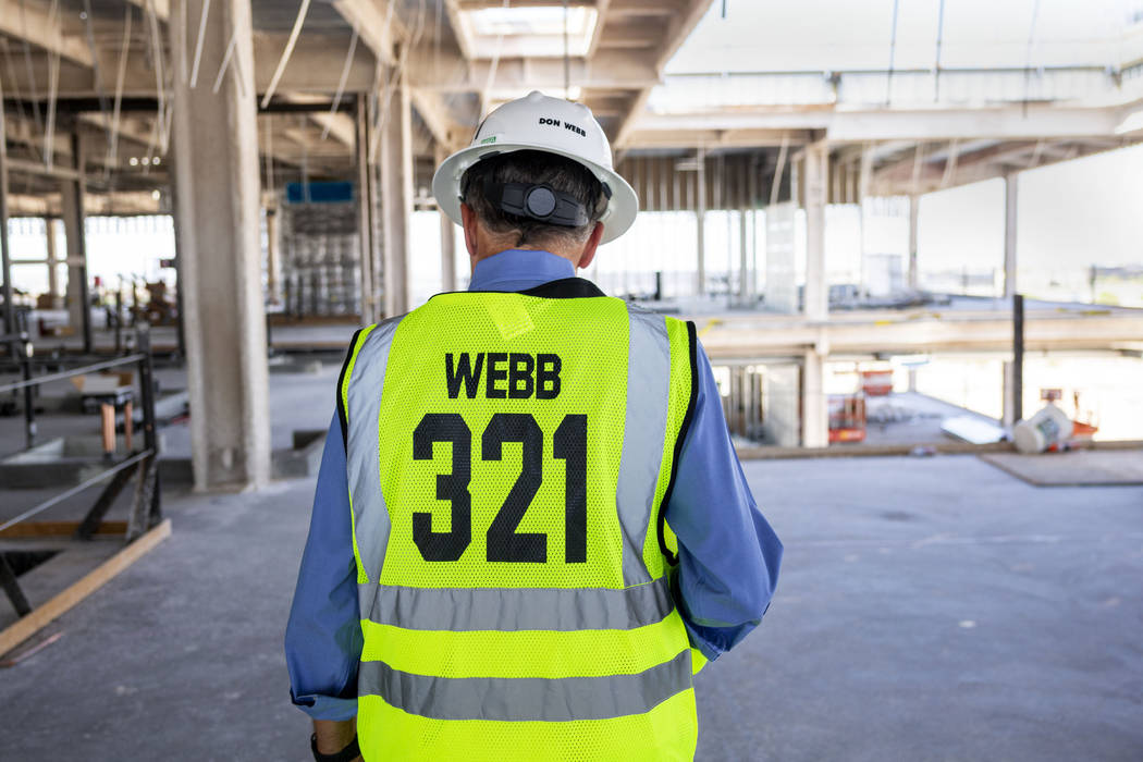 Don Webb, chief operating officer of the Las Vegas Stadium Co., gives a tour of the Raiders' he ...