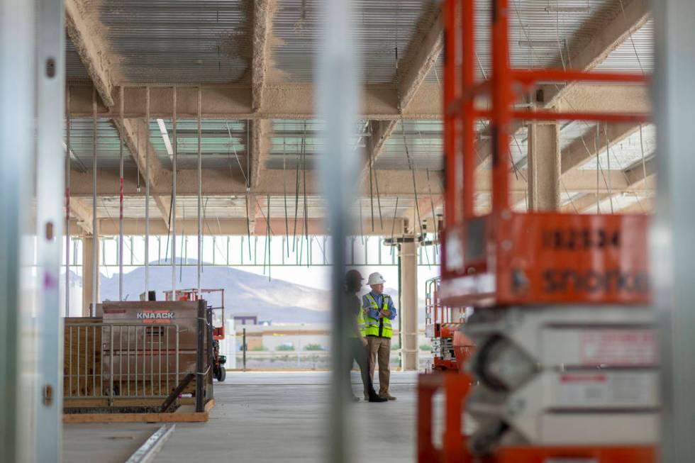 Don Webb, chief operating officer of the LV Stadium Co., gives a tour of the Raiders' headquart ...