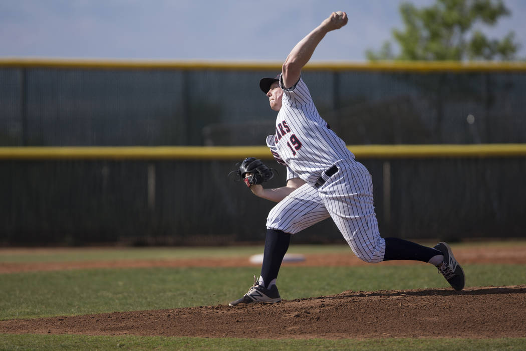 Coronado’s Boston Mabeus (19) pitches against Foothill in their baseball game at Coron ...