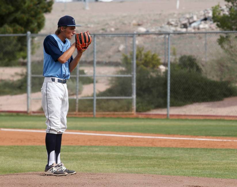 Foothill’s Kelton Lachelt (34) prepares to pitch during the first inning of a high sch ...