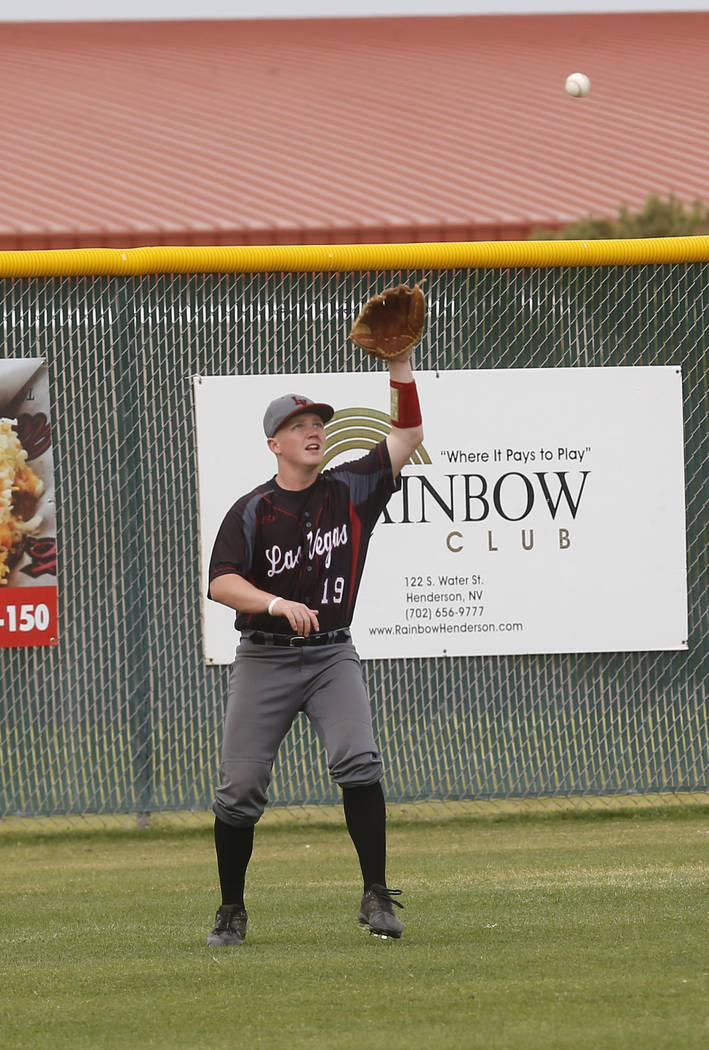 Las Vegas’s Ben Bowen (19) catches an outfield ball during the second inning of a high ...