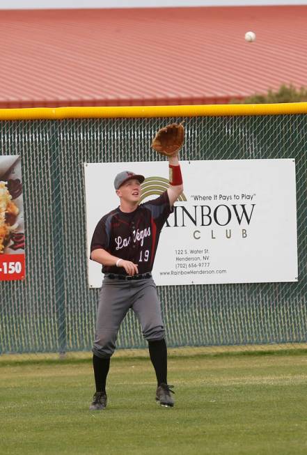 Las Vegas’s Ben Bowen (19) catches an outfield ball during the second inning of a high ...