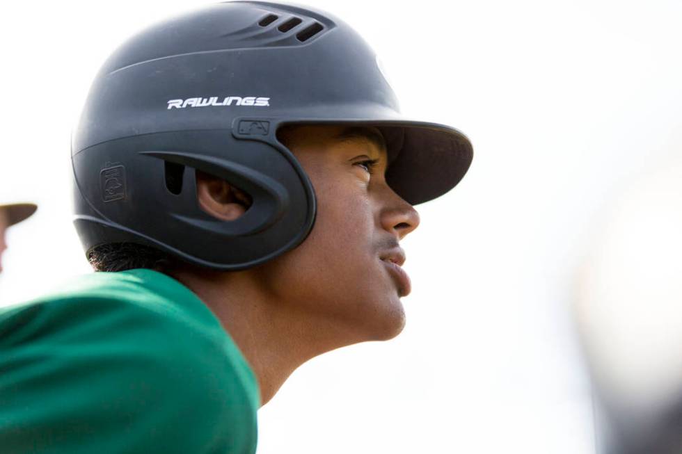 Rancho’s Edarian Williams (32) cheers on his teammates against San Pedro High School ( ...