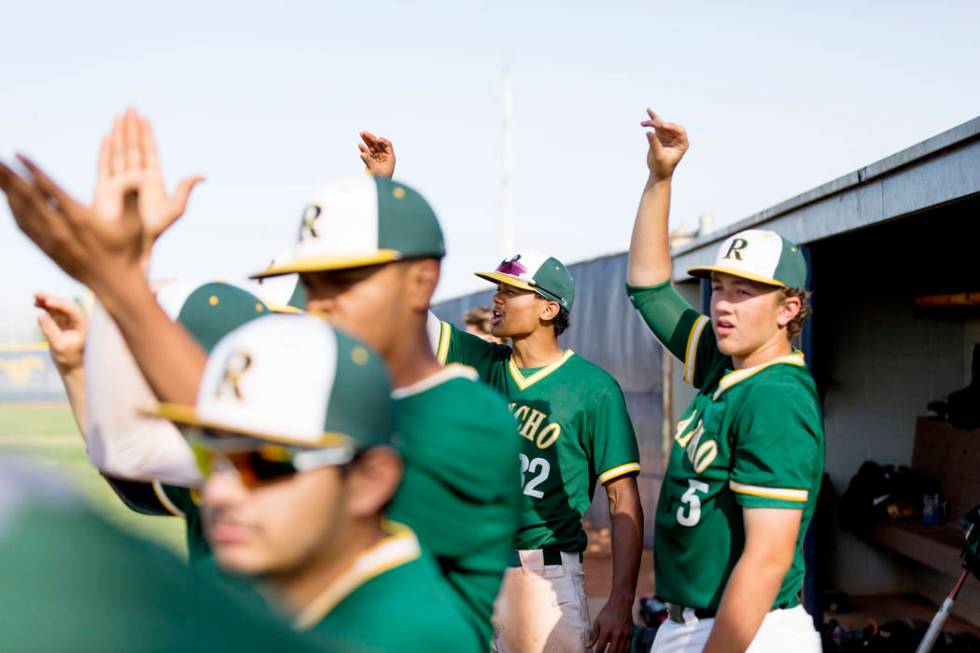 Rancho cheers on their team during a game against San Pedro High School (Calif.) at Shadow R ...