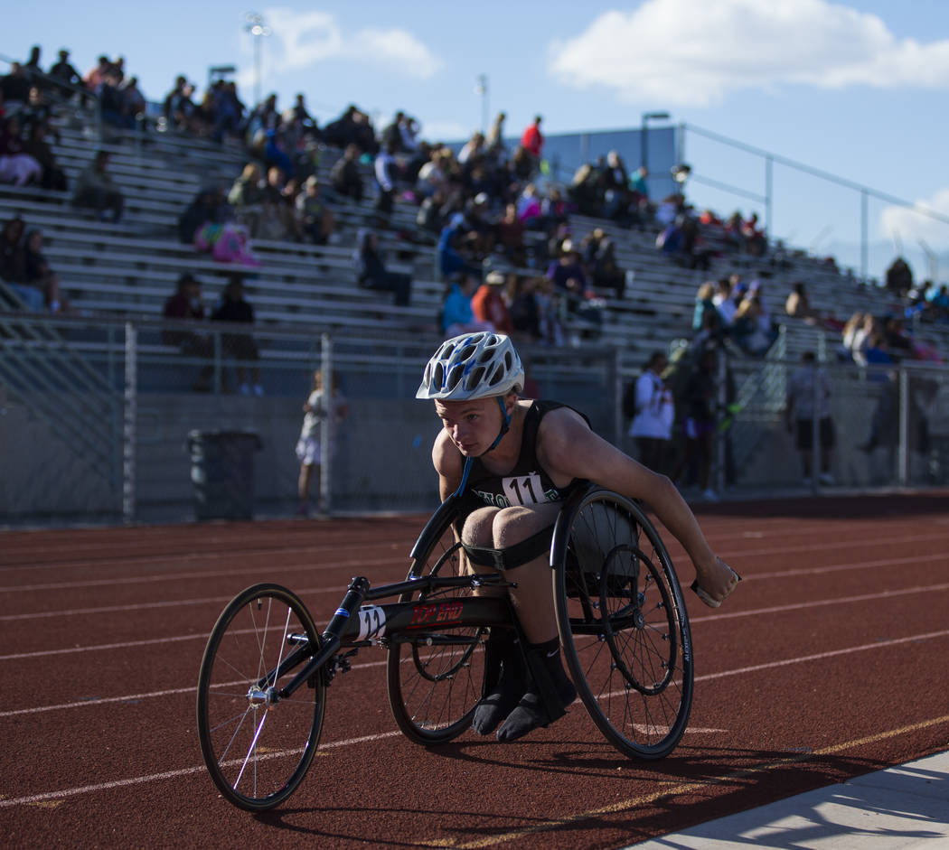 Palo Verde’s Ben Slighting competes in the 1600-meter run during a track and field mee ...