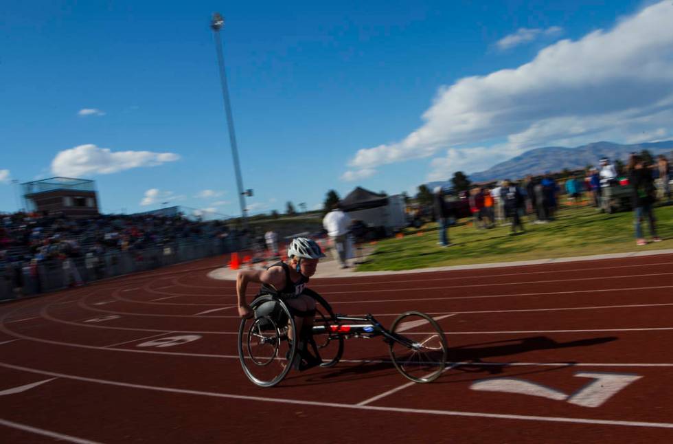 Palo Verde’s Ben Slighting competes in the 1600-meter run during a track and field mee ...