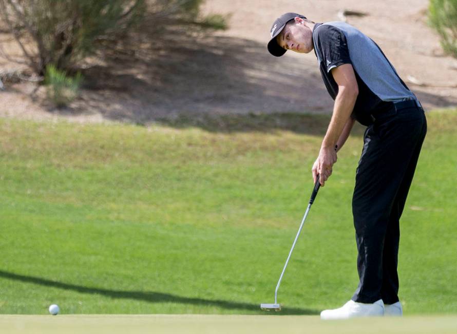 Palo Verde’s Jack Trent on the 16th hole during the Sunset Region boys golf tournament ...