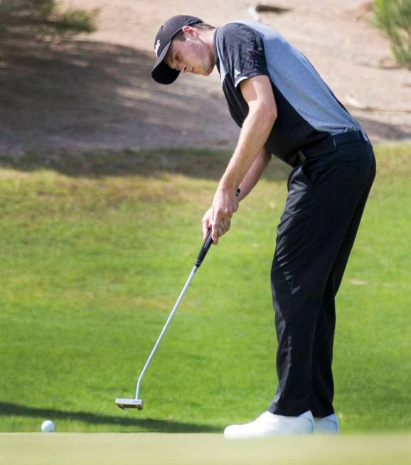 Palo Verde’s Jack Trent on the 16th hole during the Sunset Region boys golf tournament ...