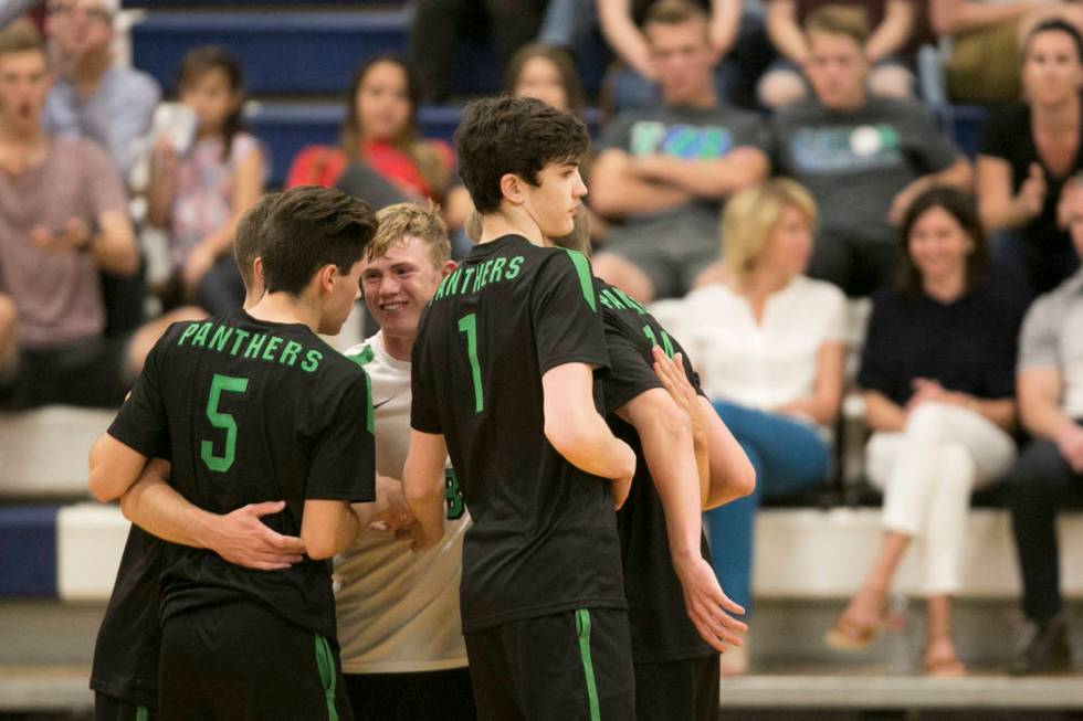 Palo Verde players gather after a play during a match against Centennial for the Sunset Regi ...