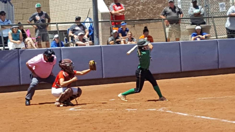 Rancho’s Lorena De La Torre swings and misses at a pitch in the third inning of the Cl ...