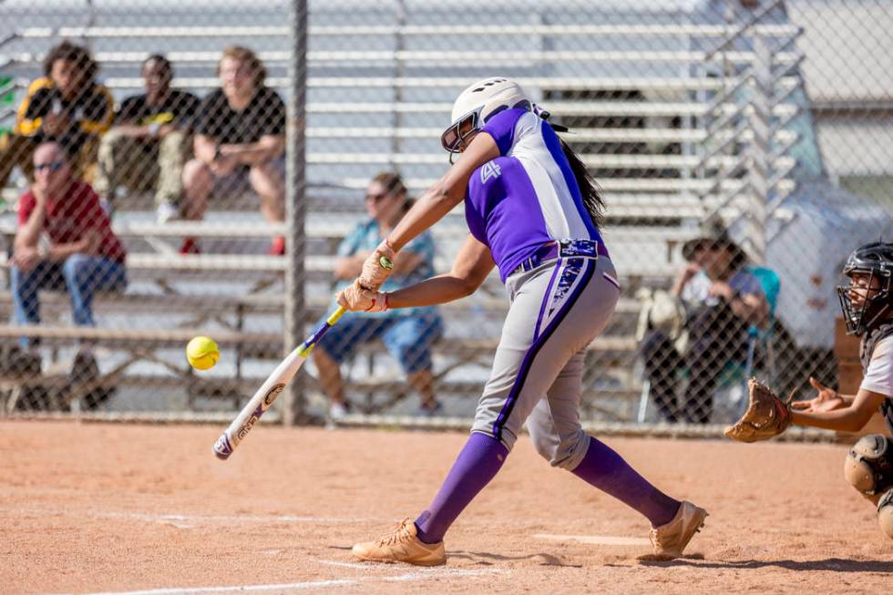 Durango’s Trinity Valentine bats during a game against Clark High School at Clark High ...