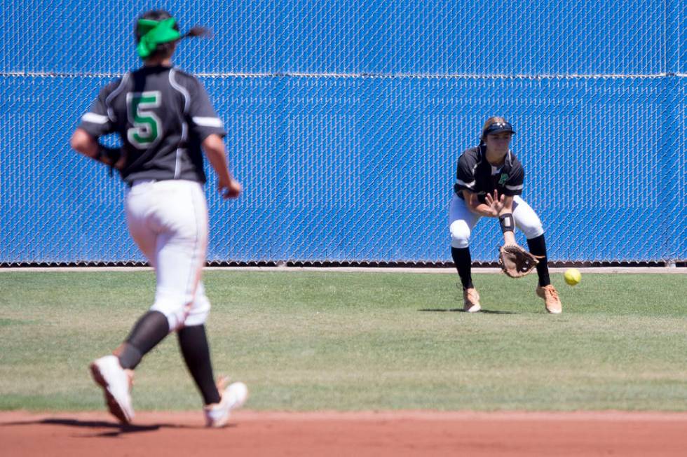 Palo Verde sophomore Camden Zahn prepares to catch the ball during a game against Reed at Bi ...