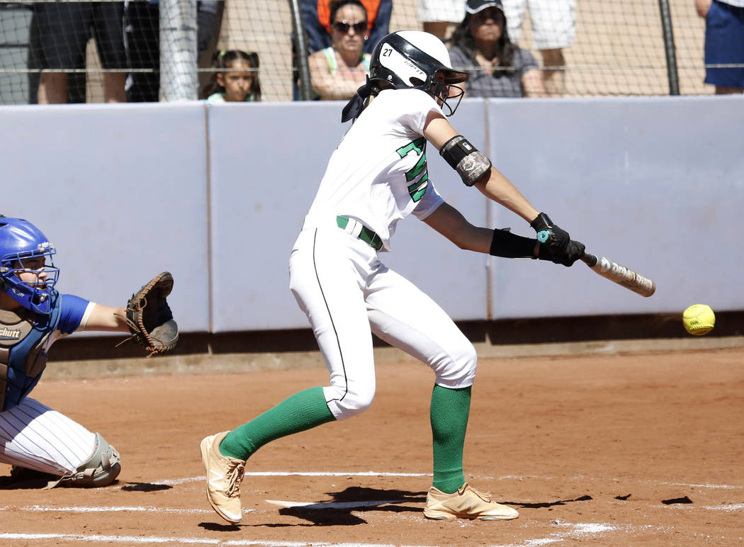 Palo Verde’s Camden Zahn bats against Reed High School during their Class 4A State Cha ...