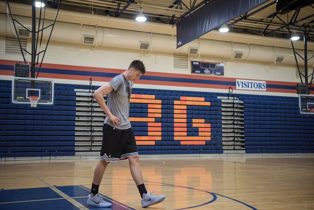 Portland Trail Blazers rookie Zach Collins trains at alma mater Bishop Gorman High School on ...