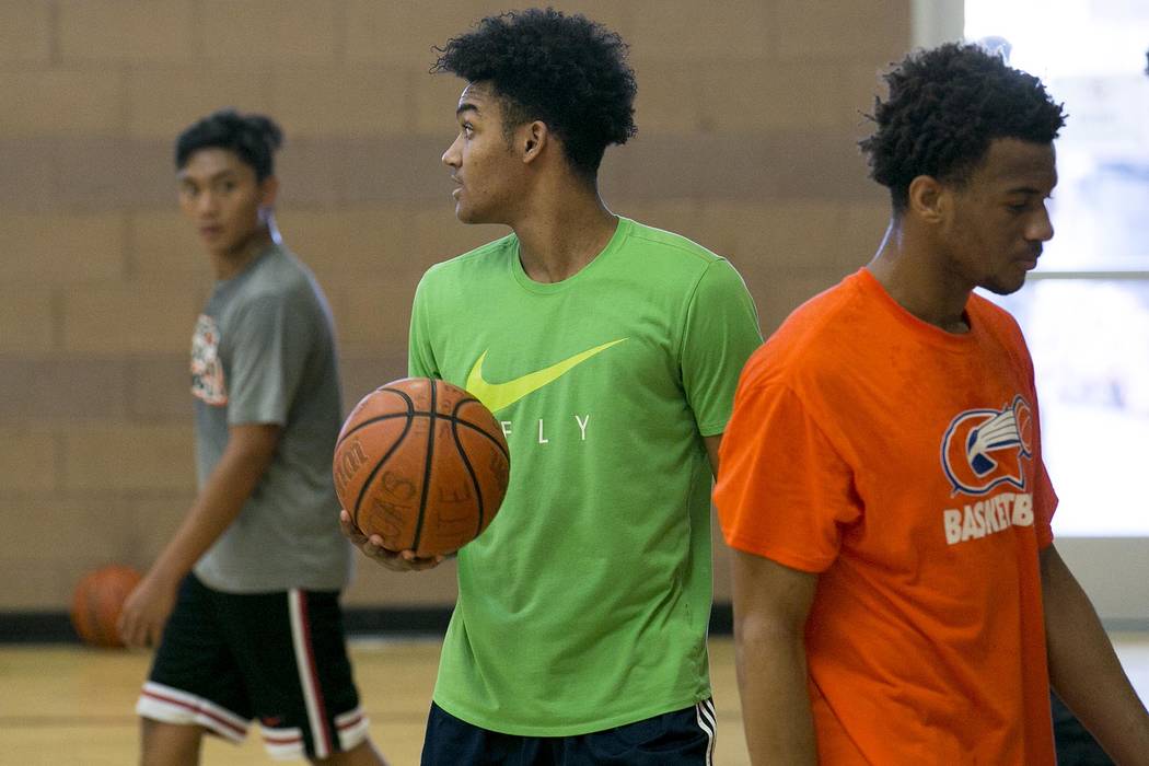 Jamal Bey runs drills during a Vegas Elite practice in Las Vegas on Tuesday, July 25, 2017. ...