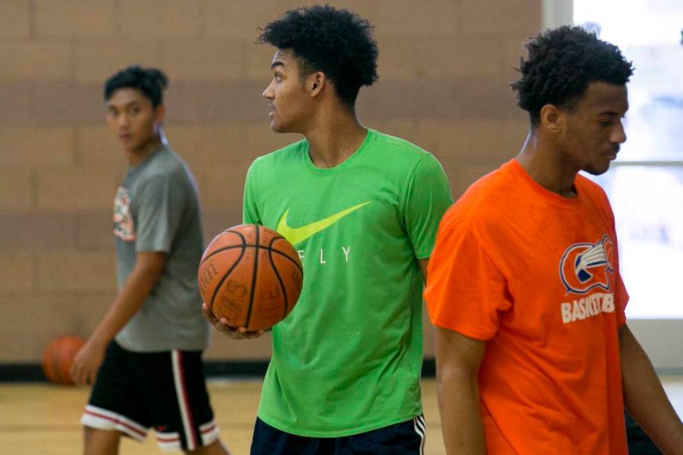 Jamal Bey runs drills during a Vegas Elite practice in Las Vegas on Tuesday, July 25, 2017. ...