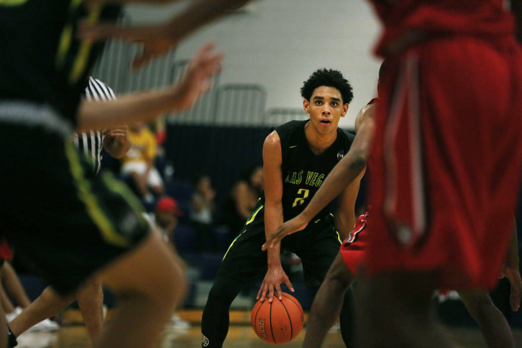 Las Vegas Prospects’ Marvin Coleman II, 2, dribbles the ball against California Suprem ...