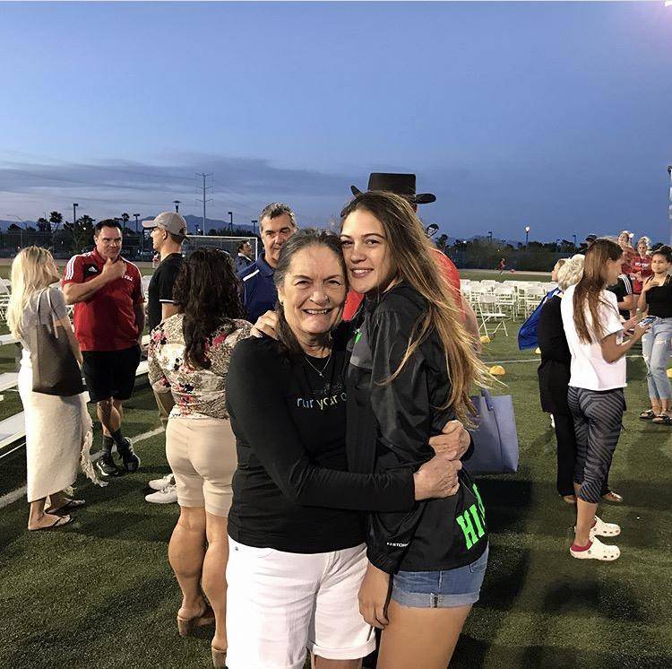 Haylei Hughes hugs her grandmother, Joyce Devers. Hughes died in a hiking accident in Washin ...