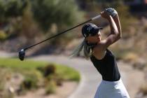 Palo Verde’s Annick Haczkiewicz swings during the Class 4A Sunrise and Sunset Region g ...