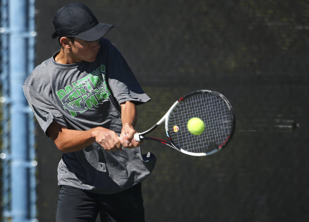 Palo Verde’s Axel Boticelli competes in the Class 4A state final at Darling Tennis Cen ...