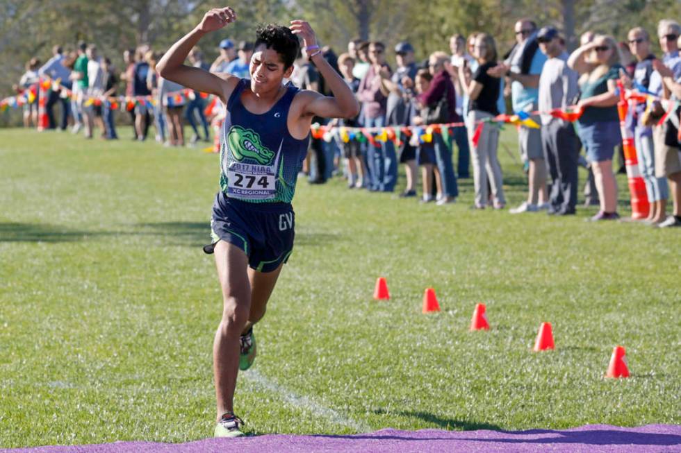 Green Valley’s Milton Amezcua (274) competes during the Boys Cross Country Class 4A Su ...