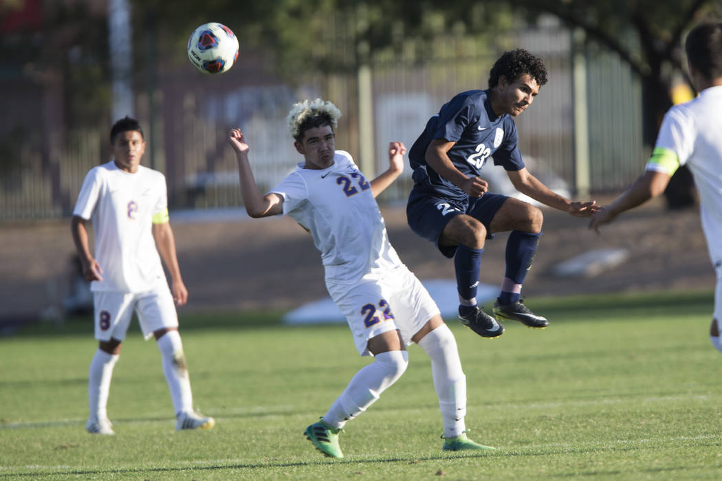 Durango’s Cristian De Leon Morales (22) fights for ball procession against Legacy&#821 ...