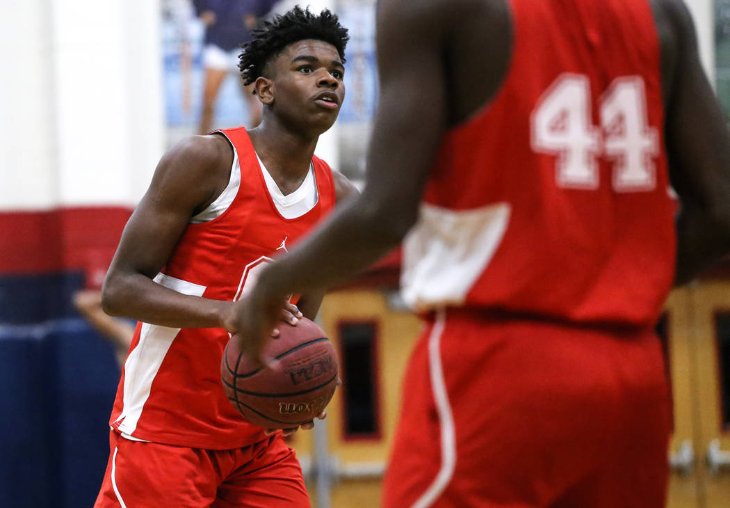 Coronado freshman Jaden Hardy prepares to shoot the ball during a basketball practice at Cor ...