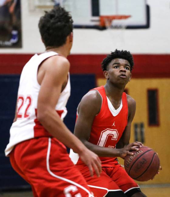 Coronado freshman Jaden Hardy prepares to shoot the ball during a basketball practice at Cor ...