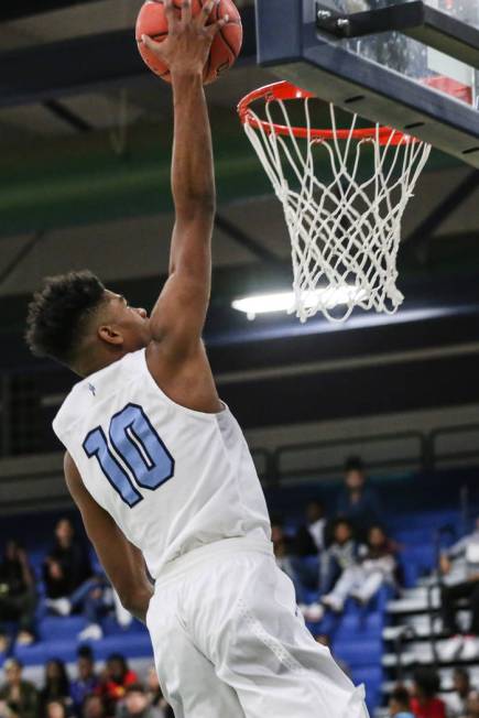 Canyon SpringsՠChristopher Ward (10) scores against Legacy during the fourth quarter o ...