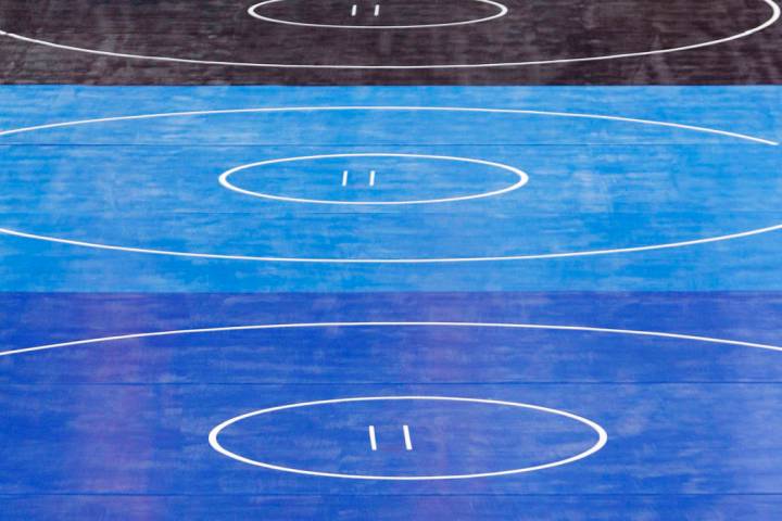 Wrestling mats are seen in this undated file photo. (AP Photo, file)