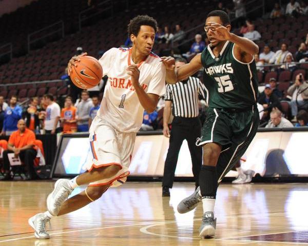 Bishop Gorman senior guard Rashad Muhammad, left, committed to San Jose State after visiting ...