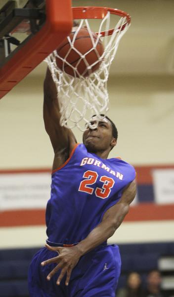 Bishop Gorman’s Nick Blair puts in a layup against Sheldon (Calif.) on Thursday. Blair ...